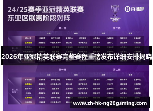 2026年亚冠精英联赛完整赛程重磅发布详细安排揭晓